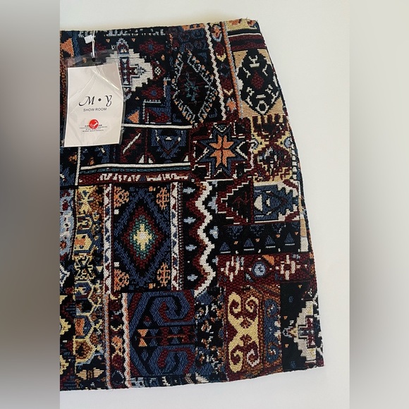 NWT M Y Showroom Boho Quilted Knit Patchwork Skort SZ L (Runs Small) 💖 - Picture 3 of 12